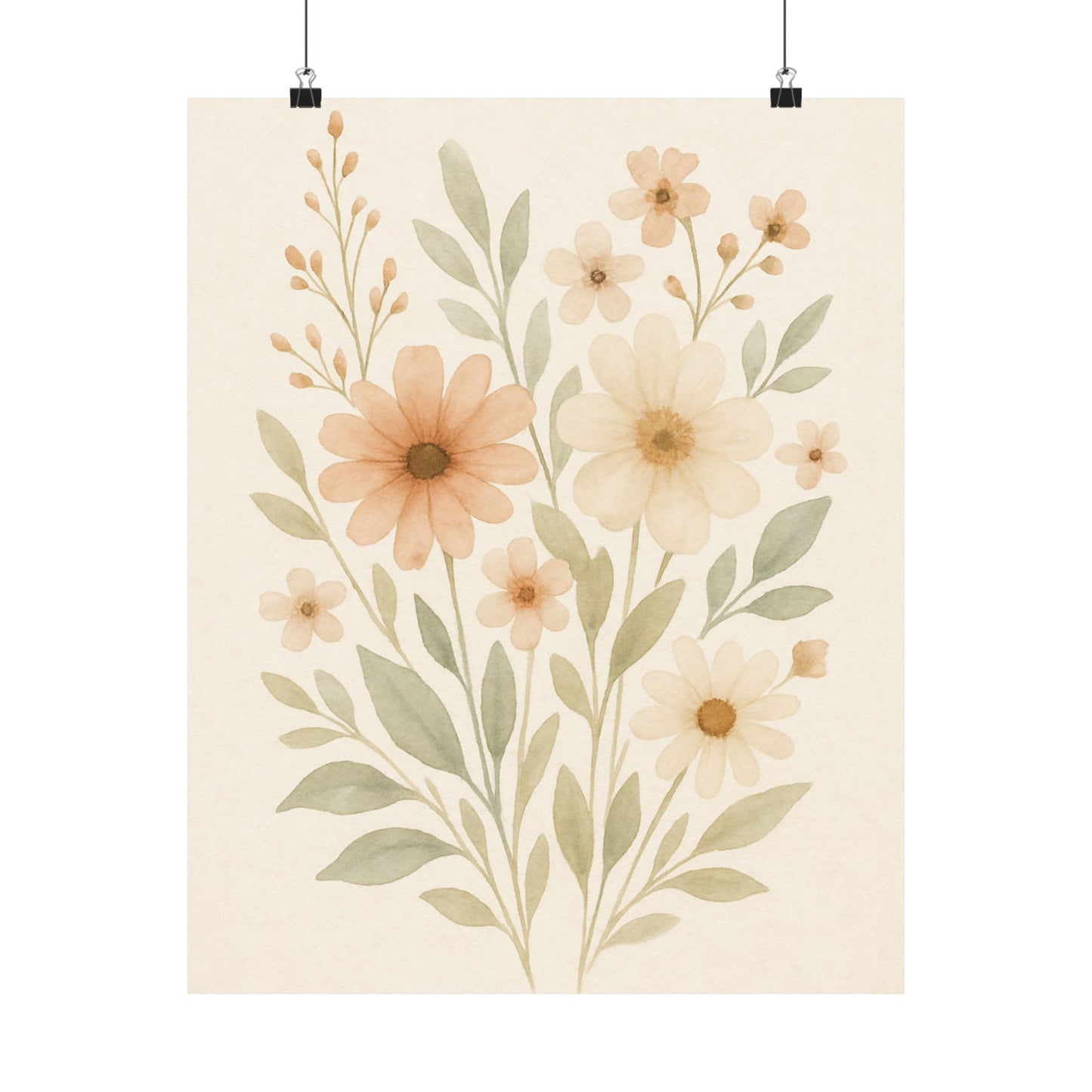 Elegant Floral Wall Art Prints, Nature-Themed Decor, Matte Vertical Posters for Home, Boho Wall Art, Gift for Plant Lovers