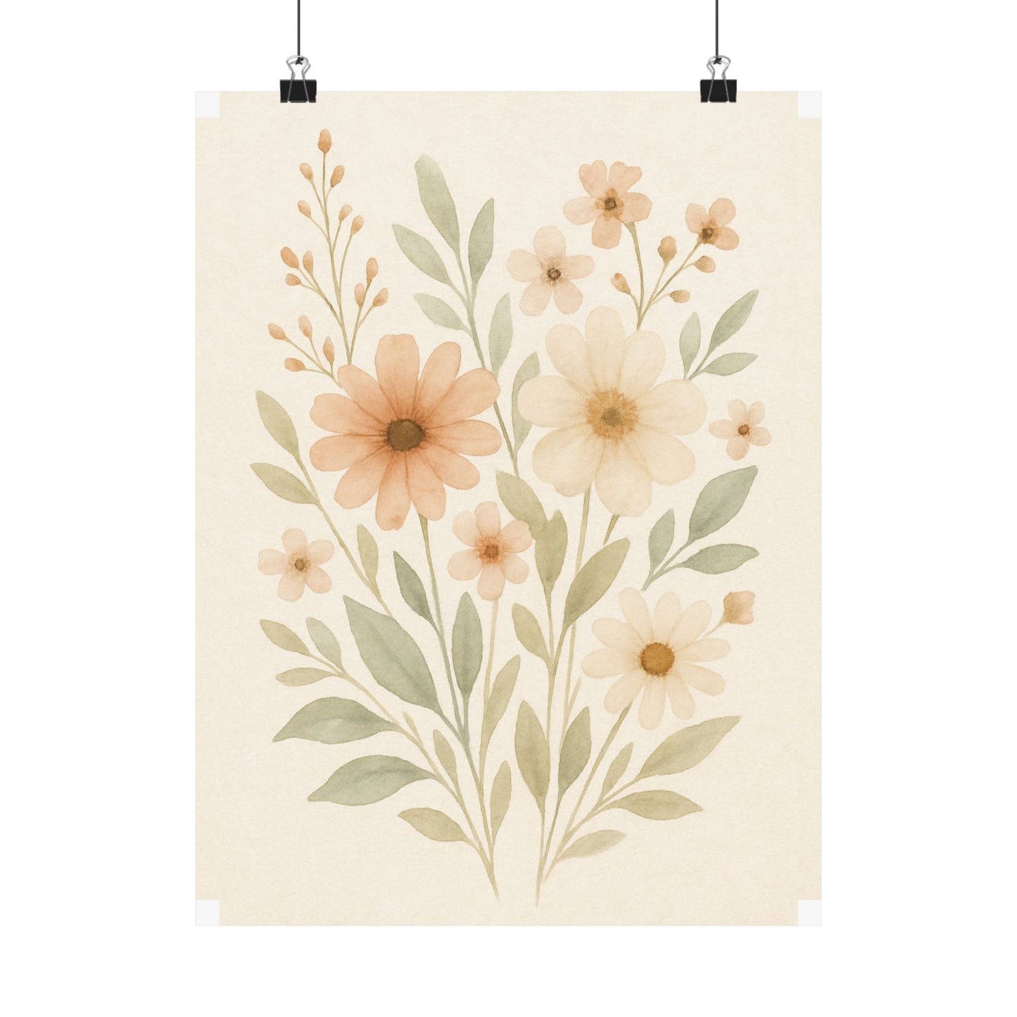 Elegant Floral Wall Art Prints, Nature-Themed Decor, Matte Vertical Posters for Home, Boho Wall Art, Gift for Plant Lovers