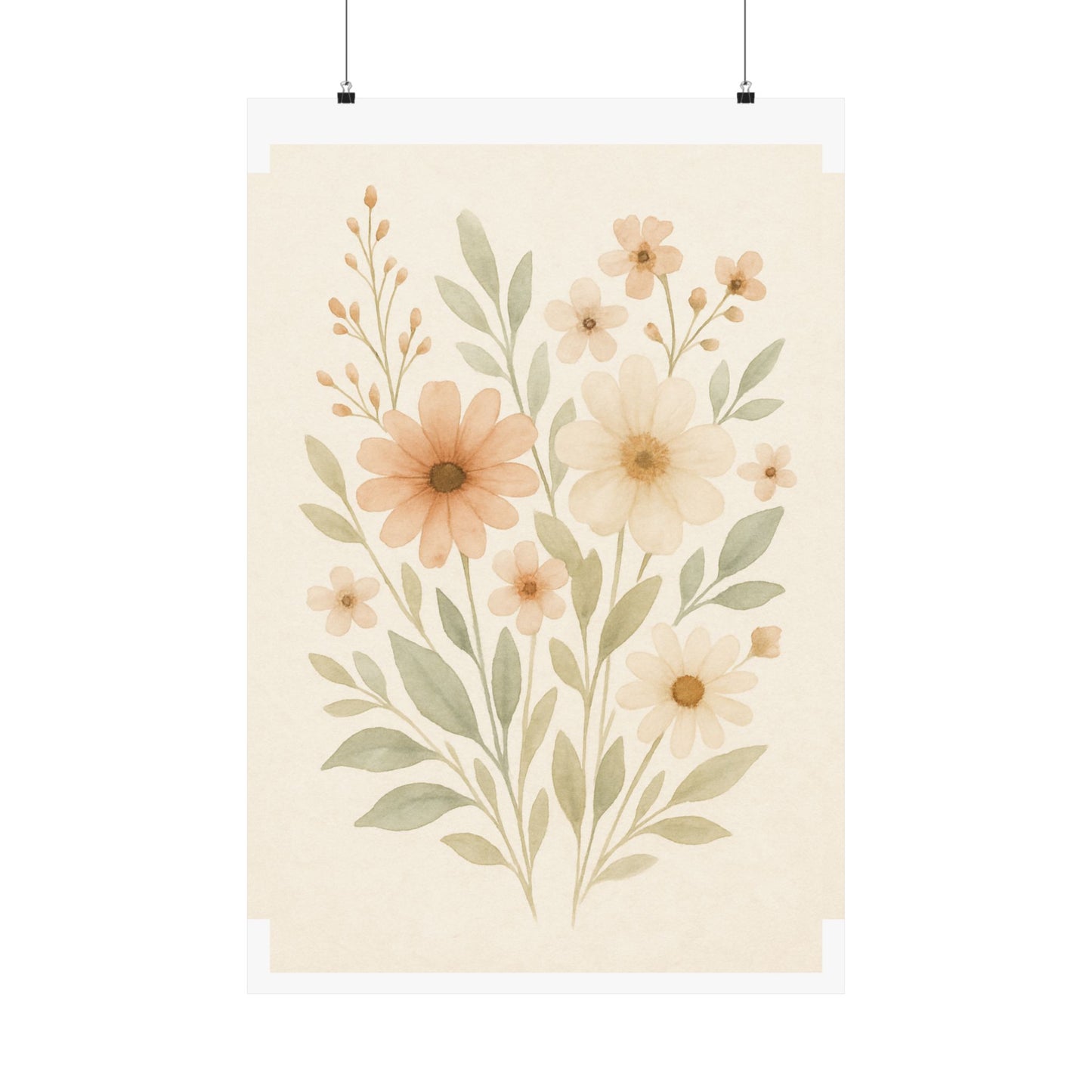 Elegant Floral Wall Art Prints, Nature-Themed Decor, Matte Vertical Posters for Home, Boho Wall Art, Gift for Plant Lovers