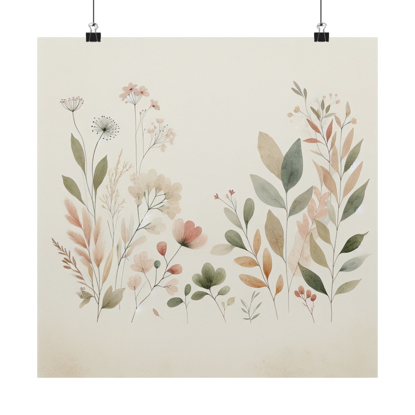 Elegant Floral Wall Art Prints, Nature-Themed Decor, Matte Vertical Posters for Home, Boho Wall Art, Gift for Plant Lovers