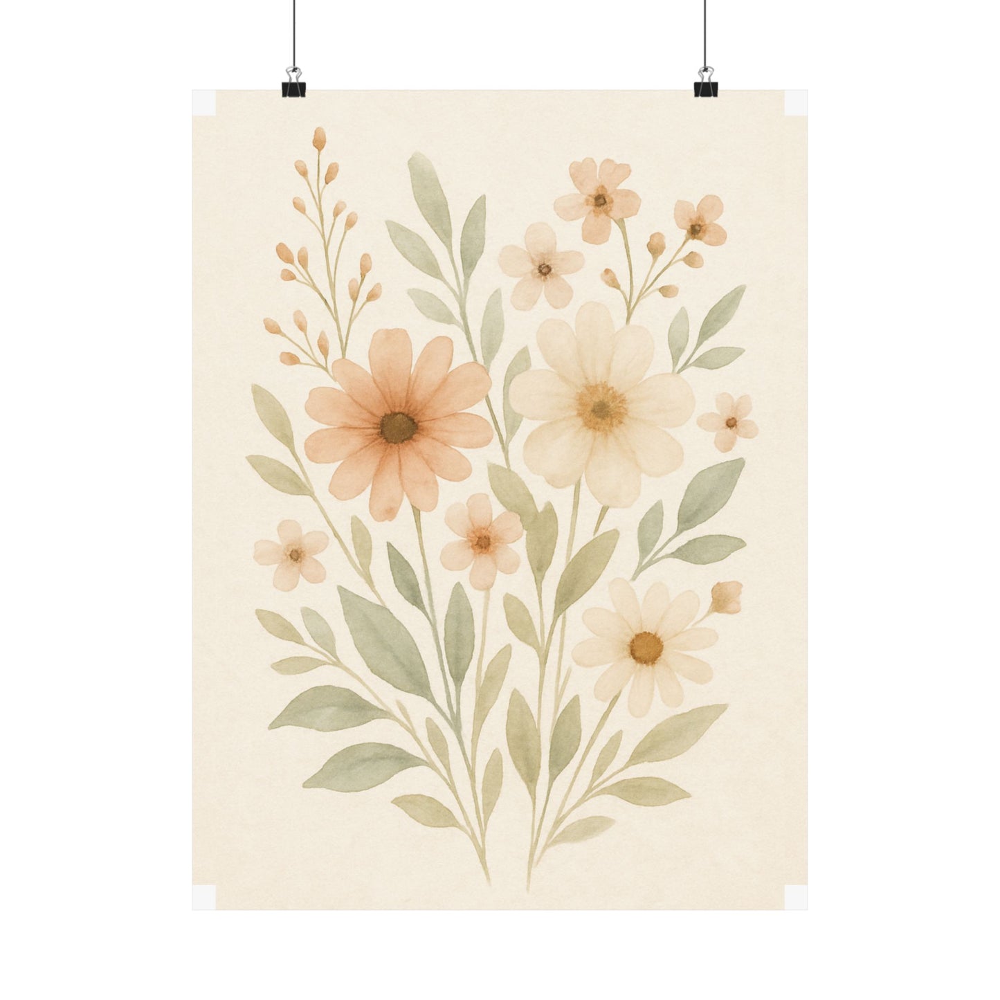 Elegant Floral Wall Art Prints, Nature-Themed Decor, Matte Vertical Posters for Home, Boho Wall Art, Gift for Plant Lovers