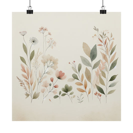 Elegant Floral Wall Art Prints, Nature-Themed Decor, Matte Vertical Posters for Home, Boho Wall Art, Gift for Plant Lovers